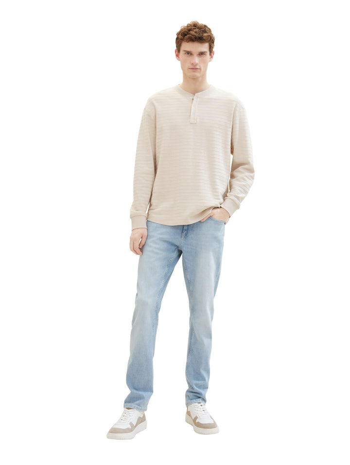 Regular tapered jeans with recycled cotton - Blue
