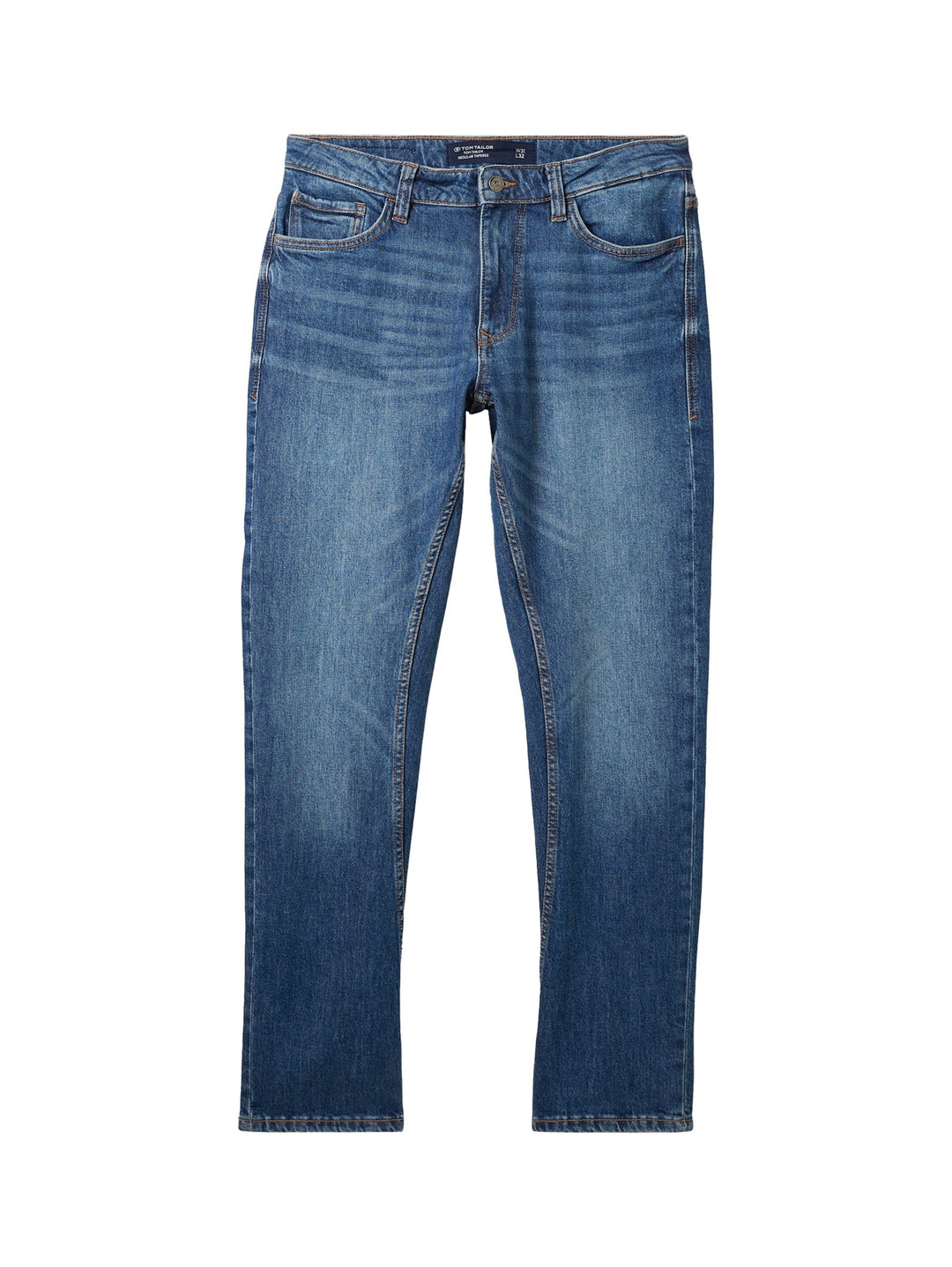Regular tapered jeans with recycled cotton - Blue