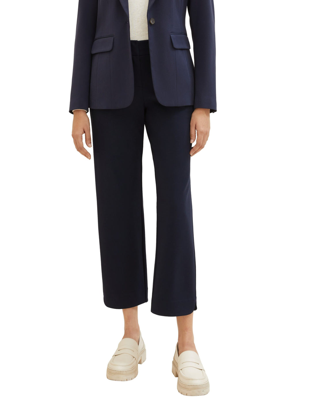 Cropped Mia straight trousers - Blue