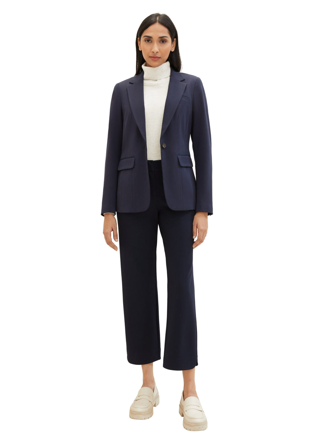 Cropped Mia straight trousers - Blue