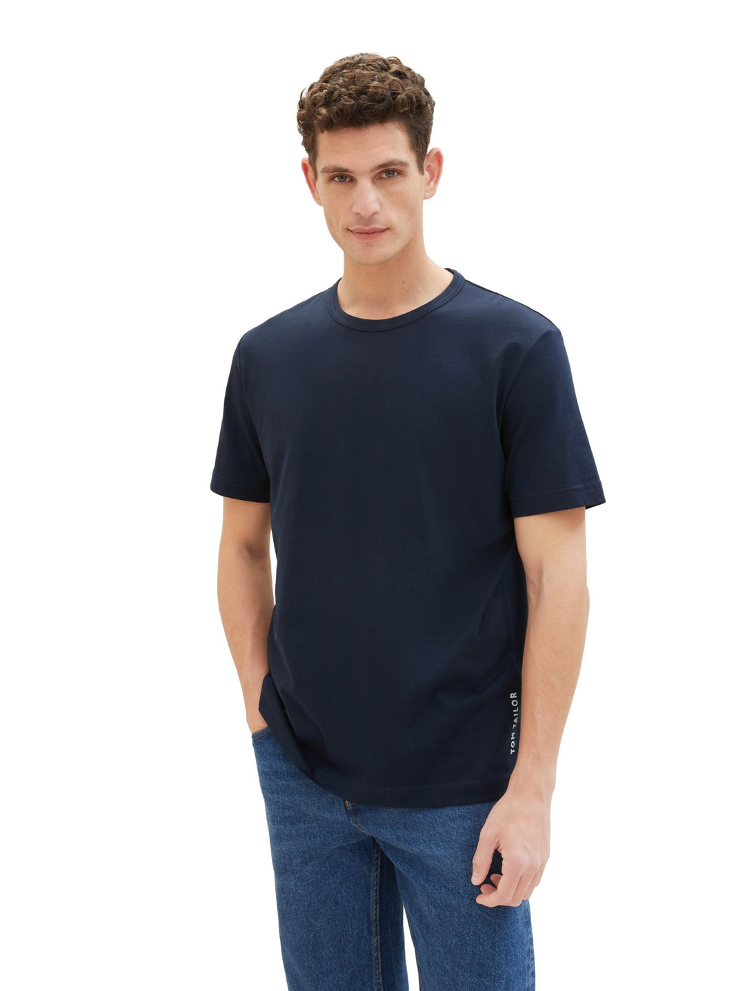 Basic T-shirt with a logo print - Blue