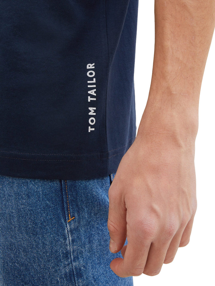 Basic T-shirt with a logo print - Blue
