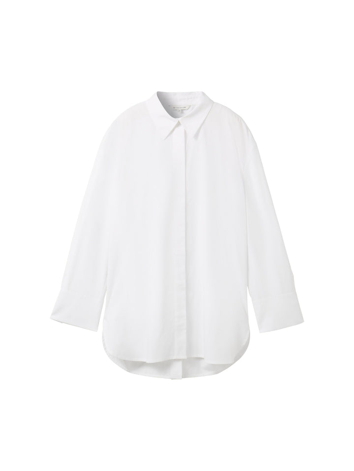 Plain-coloured blouse with TENCEL(TM) Lyocell - White