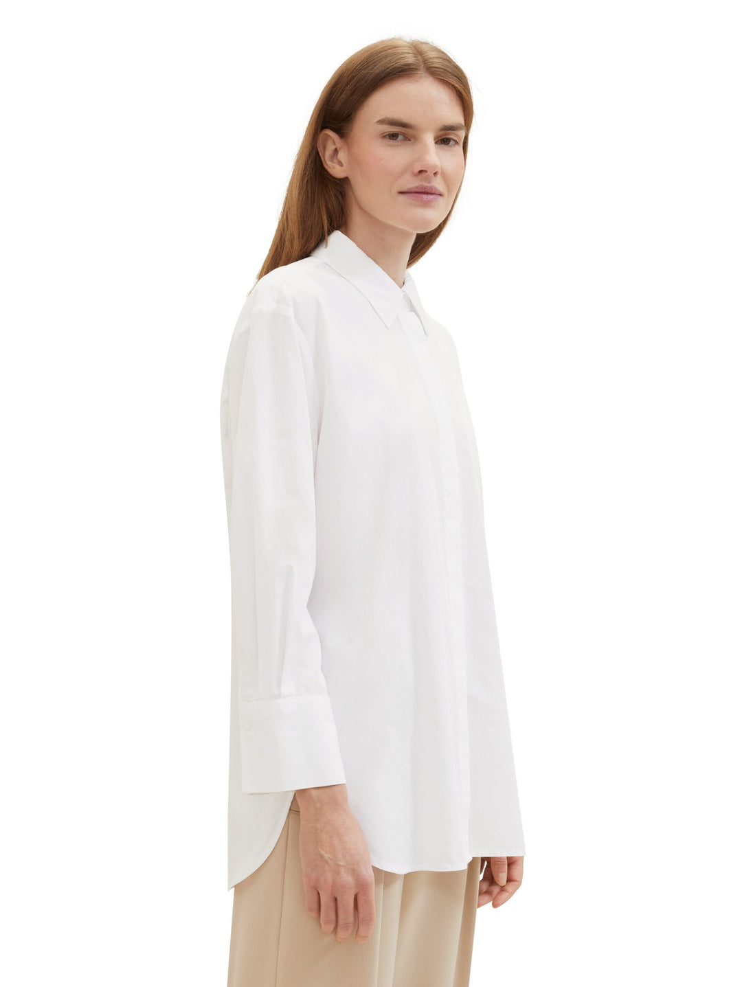 Plain-coloured blouse with TENCEL(TM) Lyocell - White