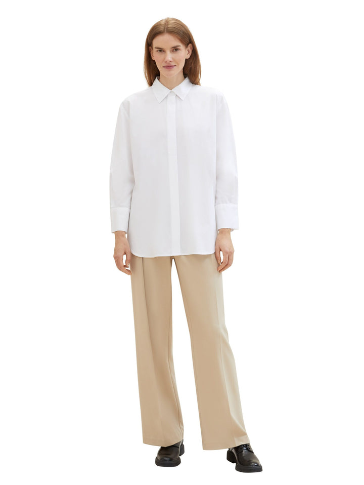 Plain-coloured blouse with TENCEL(TM) Lyocell - White