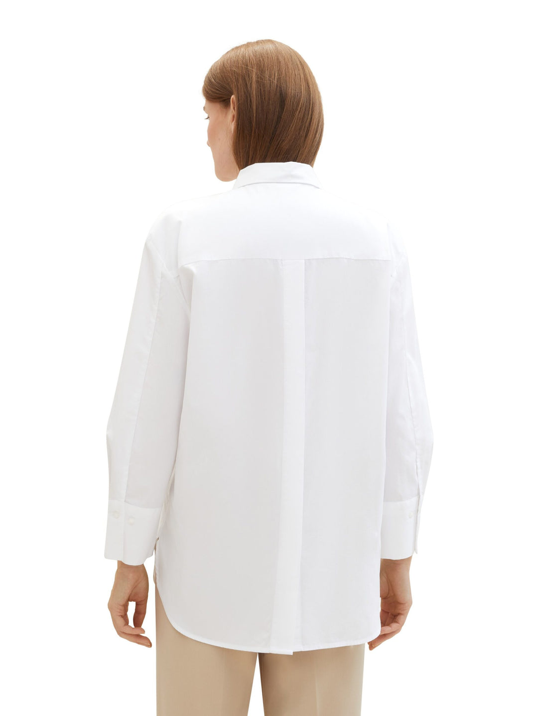 Plain-coloured blouse with TENCEL(TM) Lyocell - White