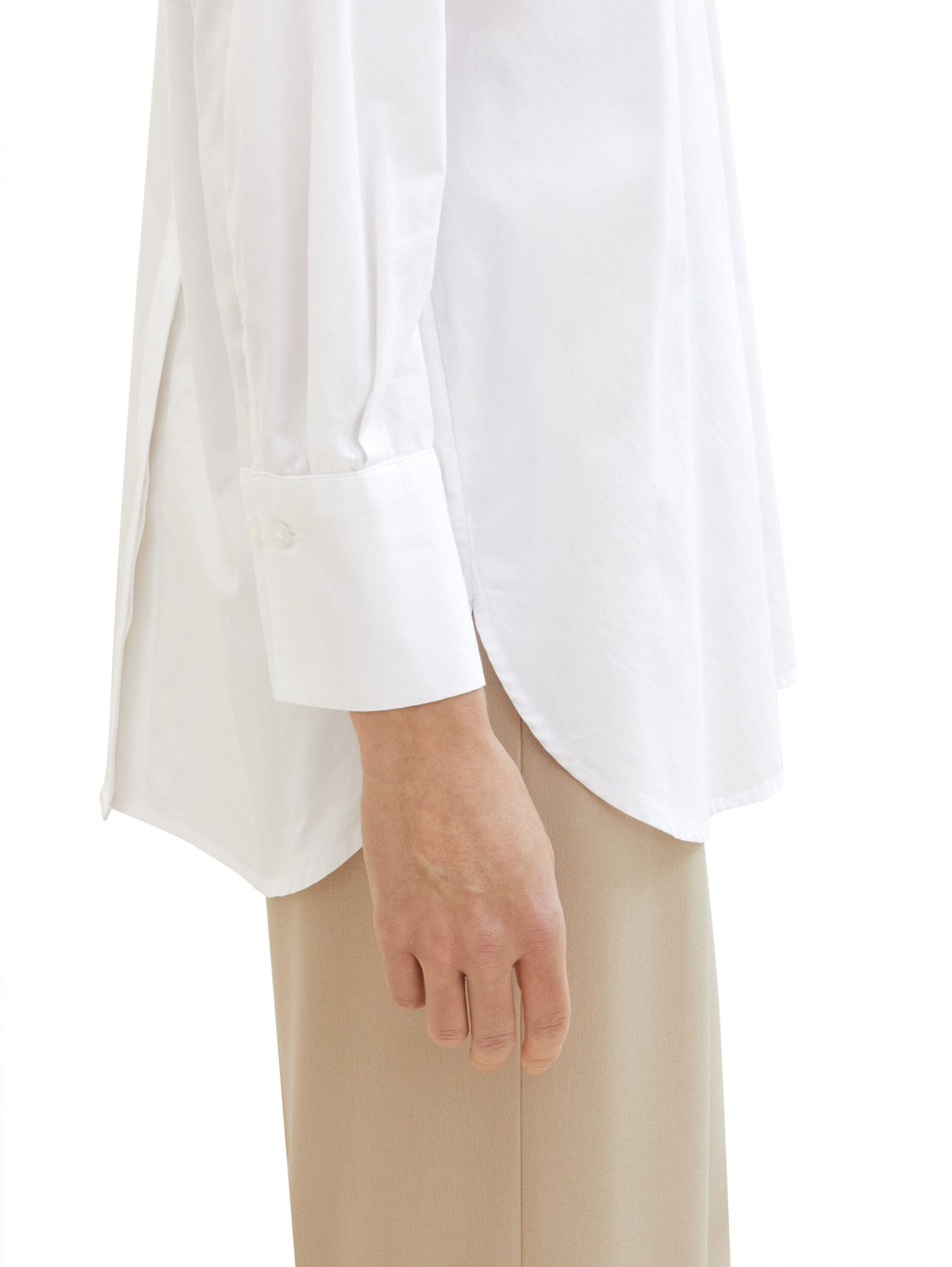 Plain-coloured blouse with TENCEL(TM) Lyocell - White