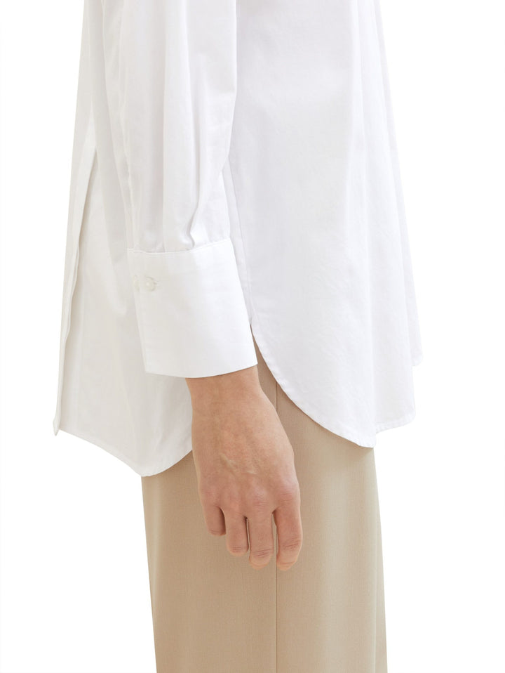 Plain-coloured blouse with TENCEL(TM) Lyocell - White