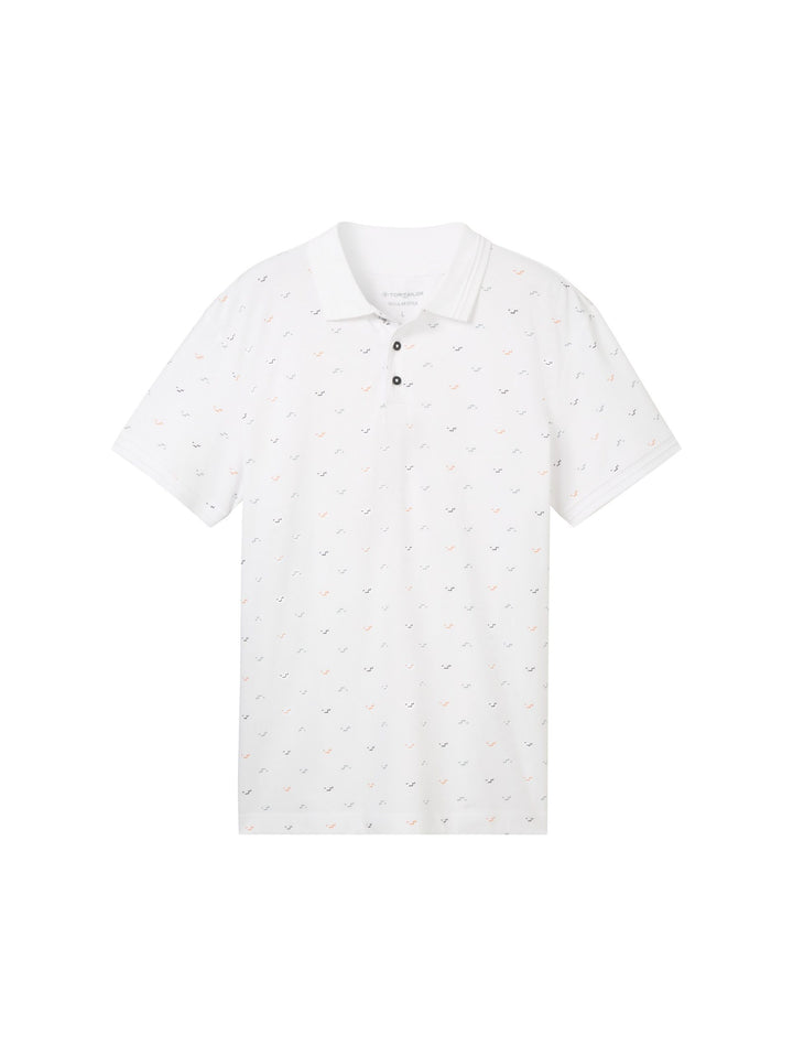 Polo shirt with an all-over print - White