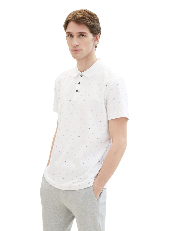 Polo shirt with an all-over print - White