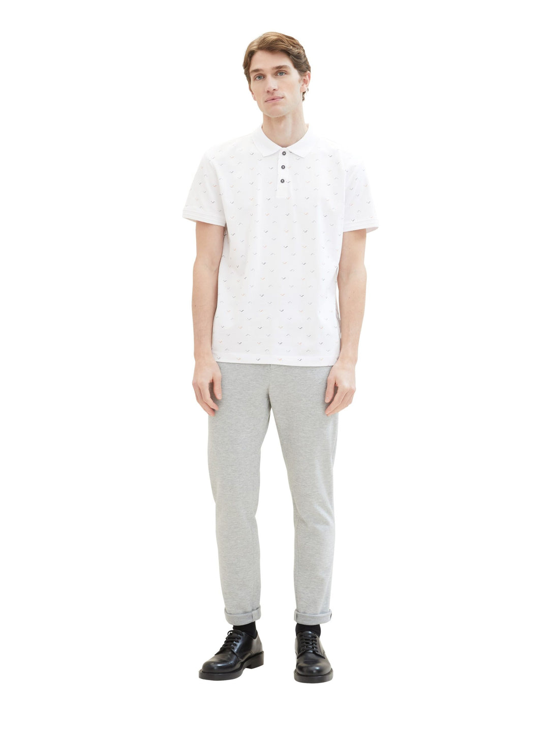 Polo shirt with an all-over print - White