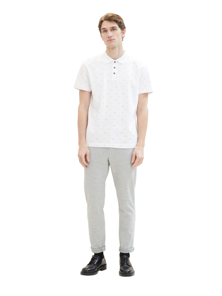 Polo shirt with an all-over print - White