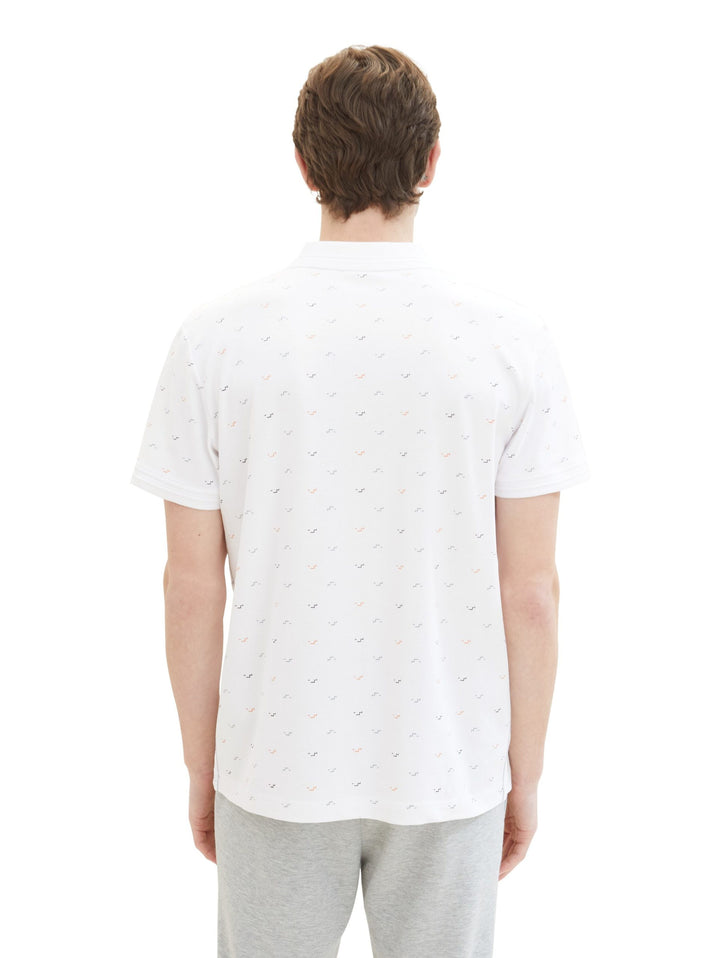 Polo shirt with an all-over print - White