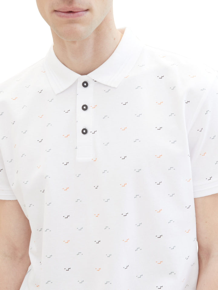 Polo shirt with an all-over print - White