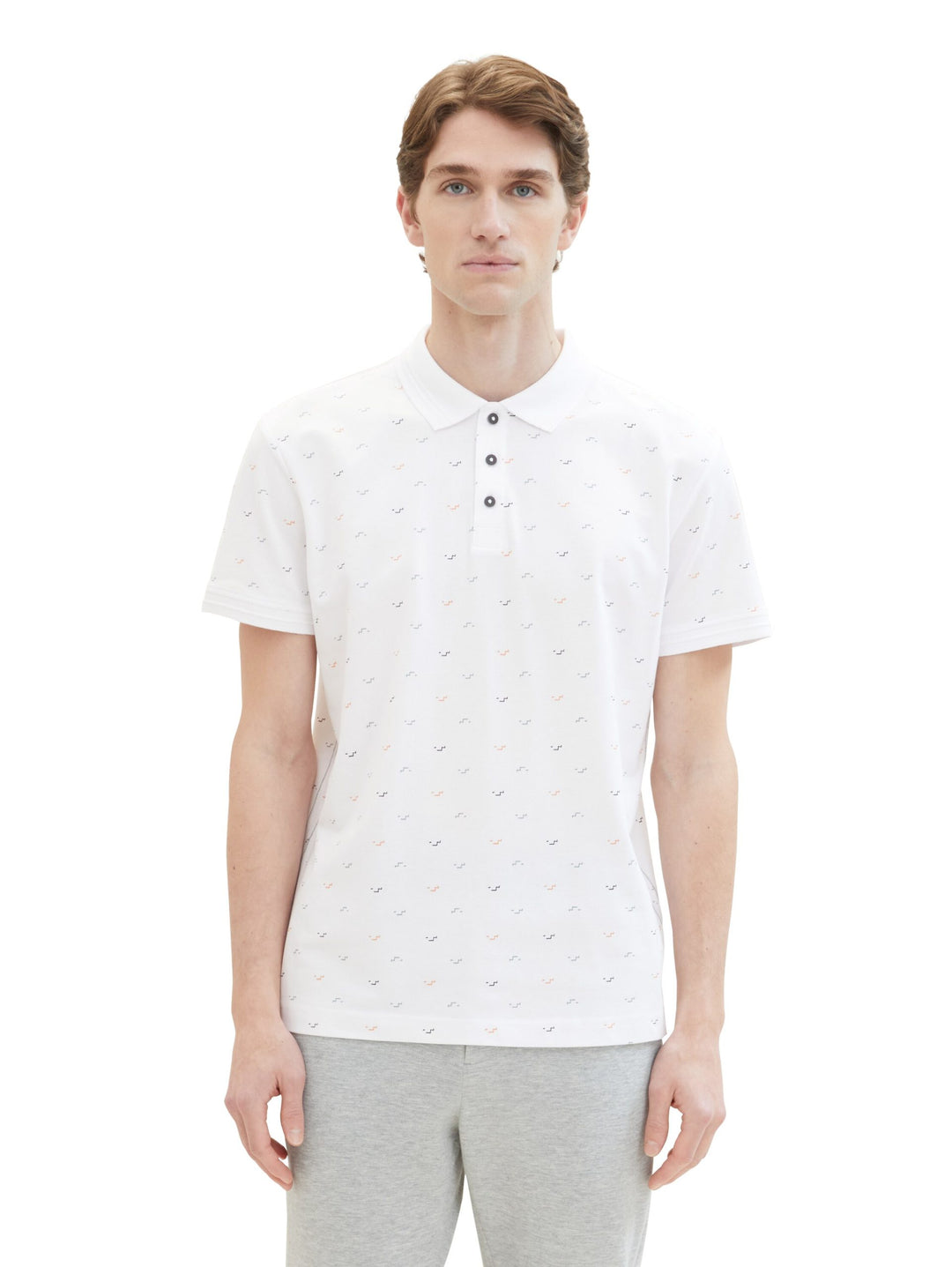 Polo shirt with an all-over print - White