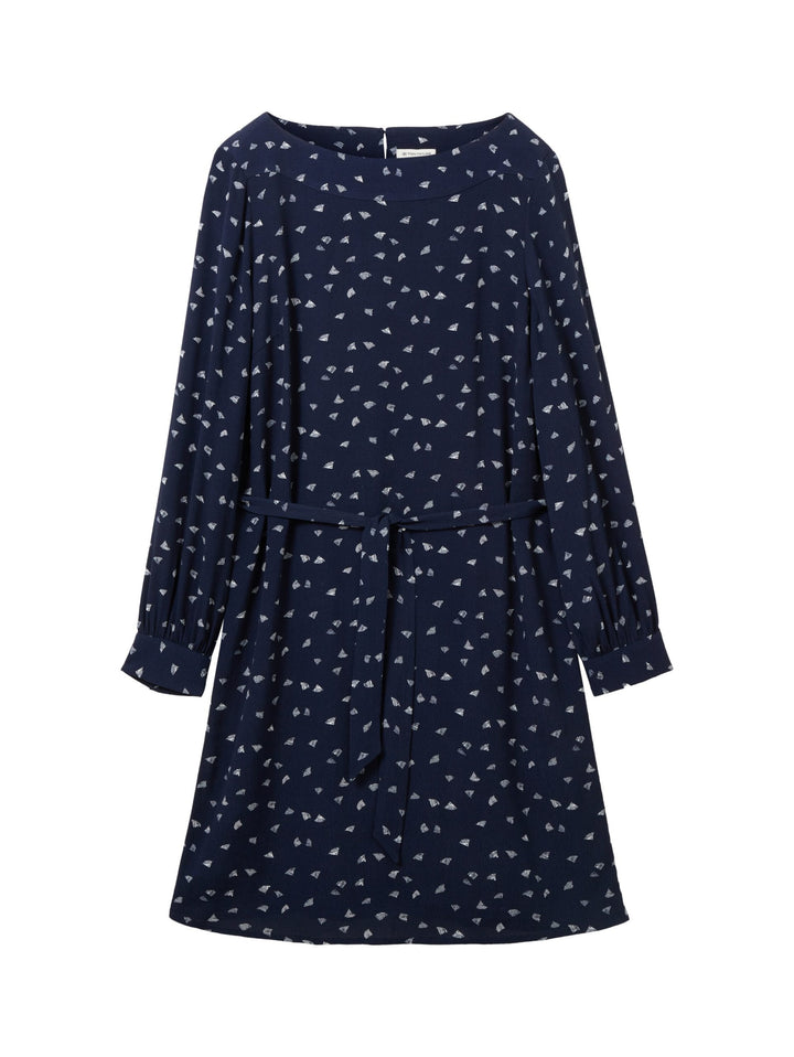 Patterned dress with LENZING(TM) ECOVERO(TM) - Blue