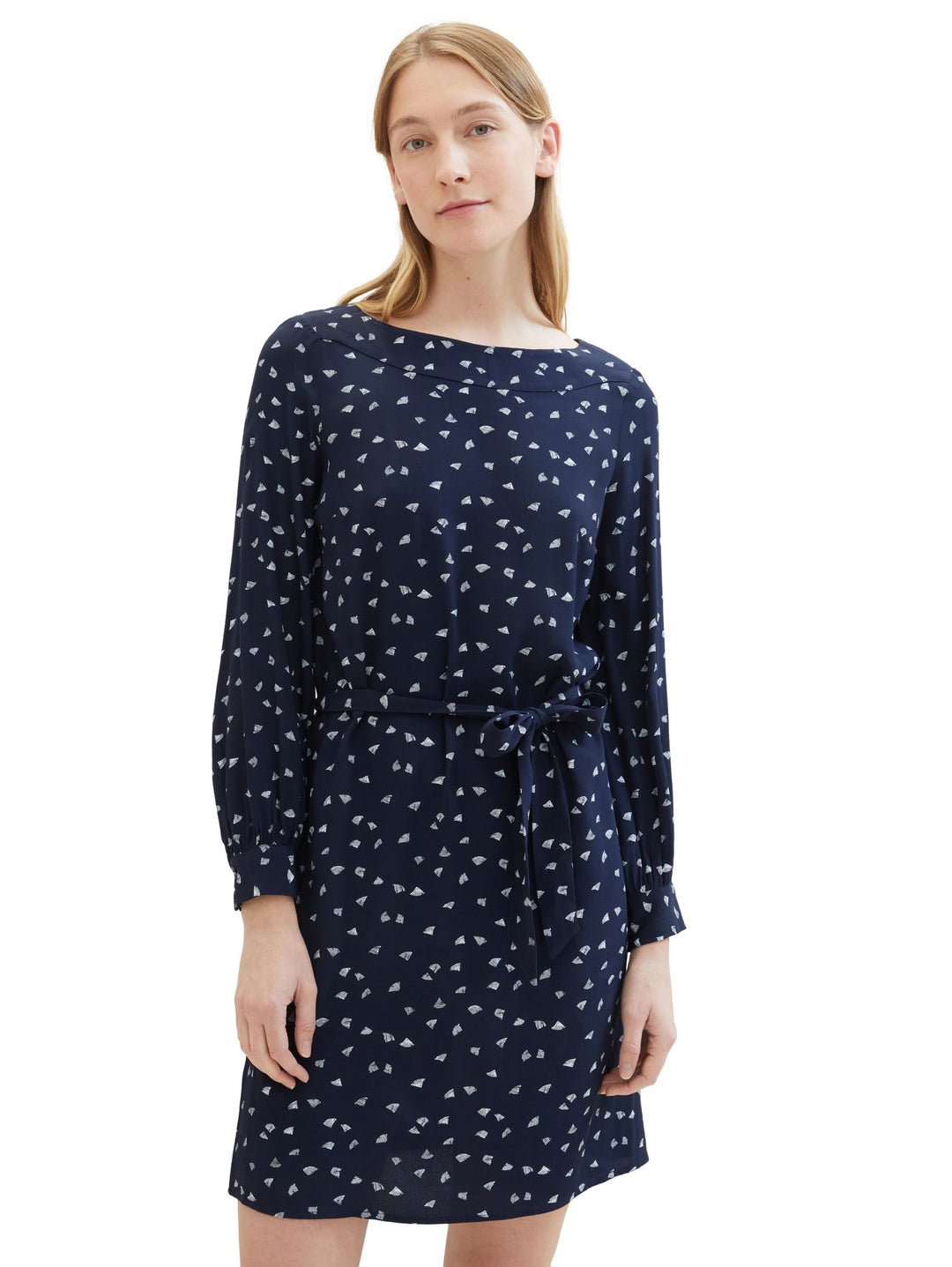 Patterned dress with LENZING(TM) ECOVERO(TM) - Blue