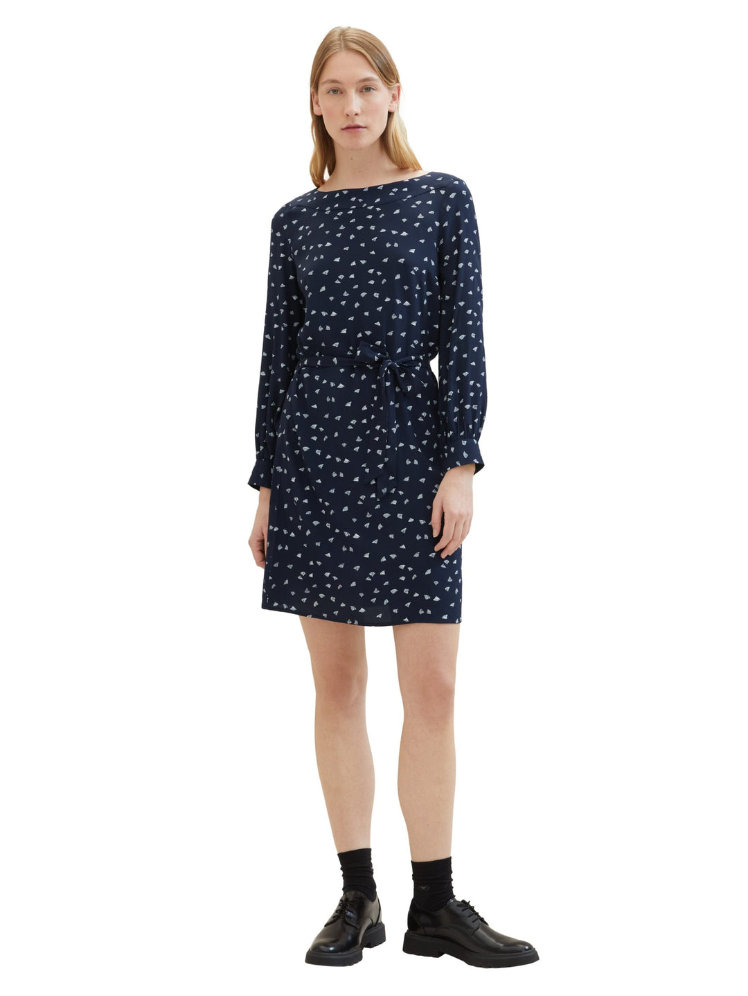 Patterned dress with LENZING(TM) ECOVERO(TM) - Blue