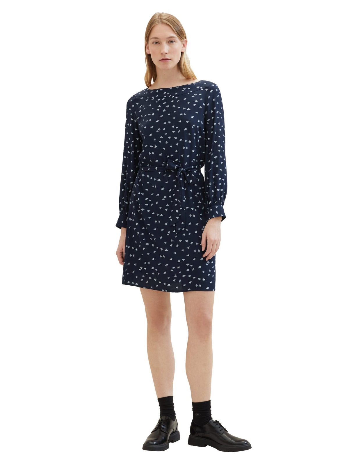 Patterned dress with LENZING(TM) ECOVERO(TM) - Blue