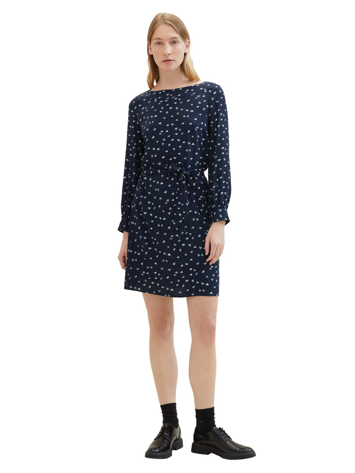 Patterned dress with LENZING(TM) ECOVERO(TM) - Blue