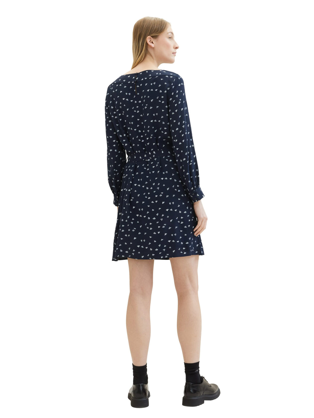 Patterned dress with LENZING(TM) ECOVERO(TM) - Blue