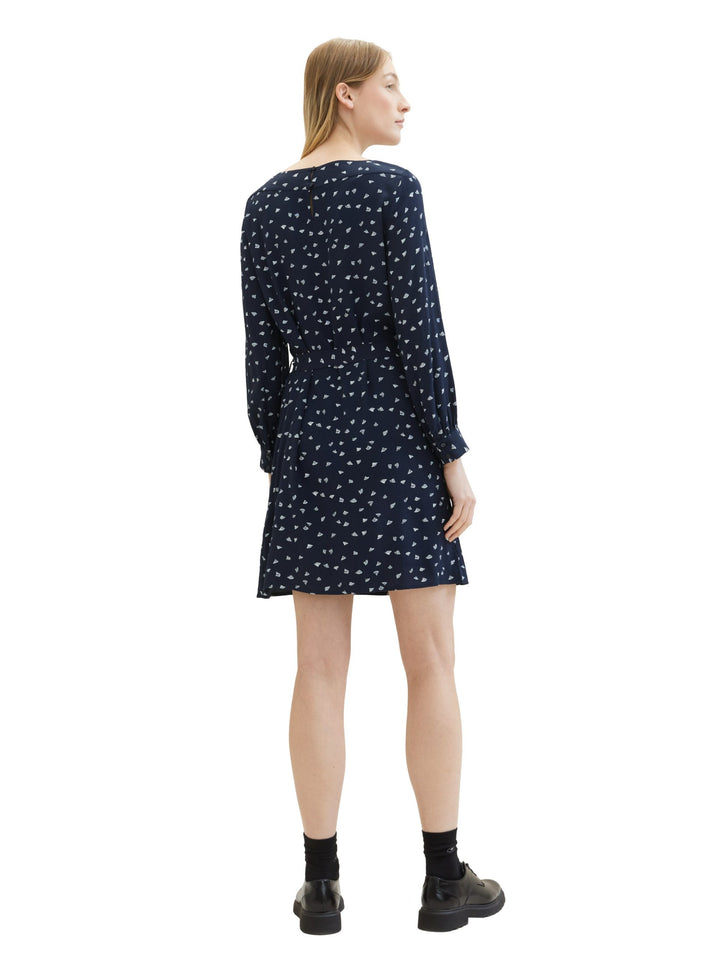 Patterned dress with LENZING(TM) ECOVERO(TM) - Blue