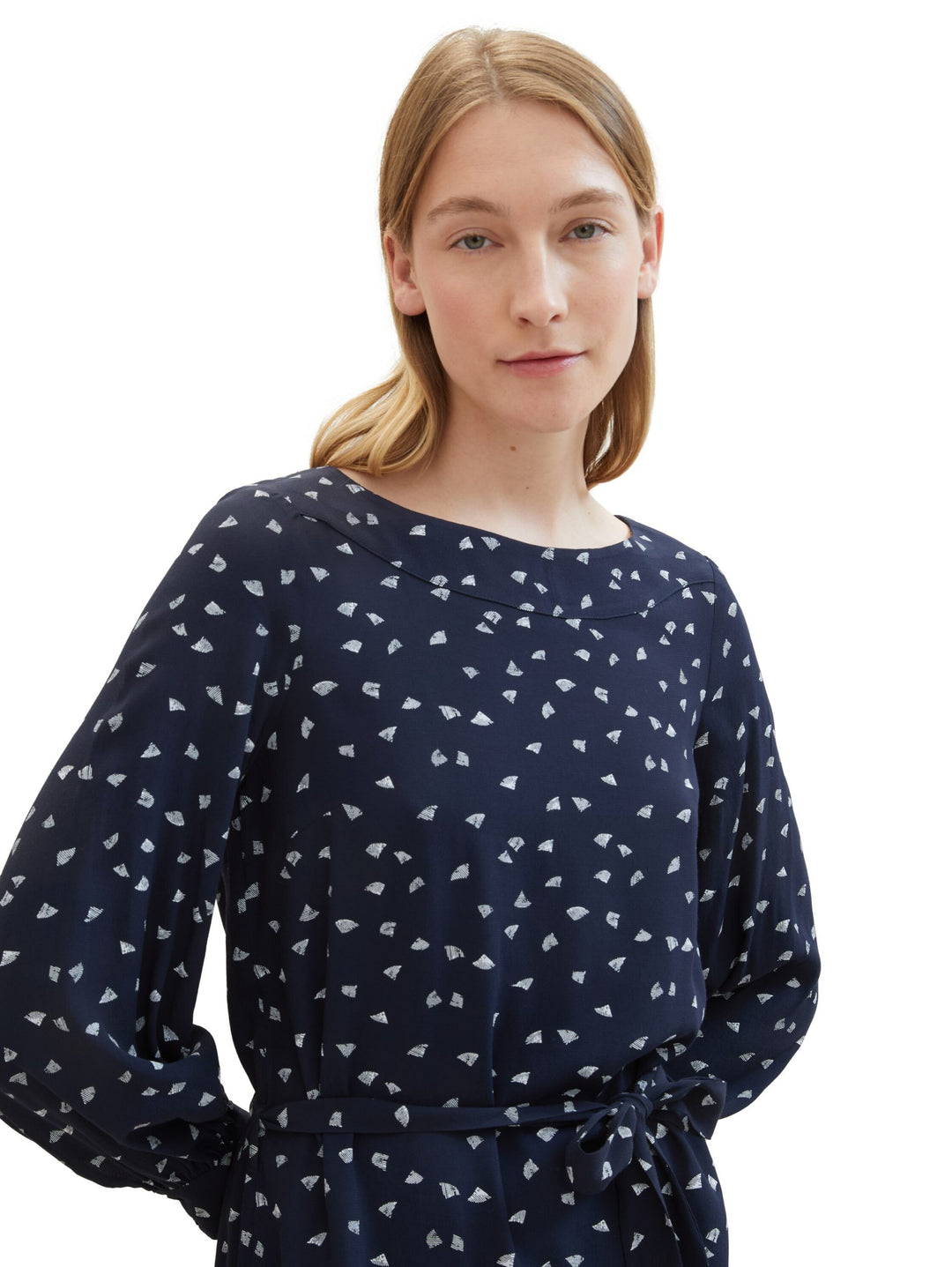 Patterned dress with LENZING(TM) ECOVERO(TM) - Blue