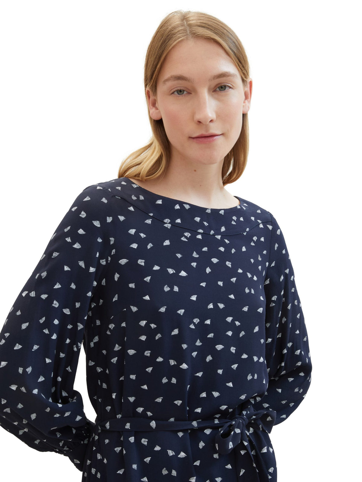 Patterned dress with LENZING(TM) ECOVERO(TM) - Blue