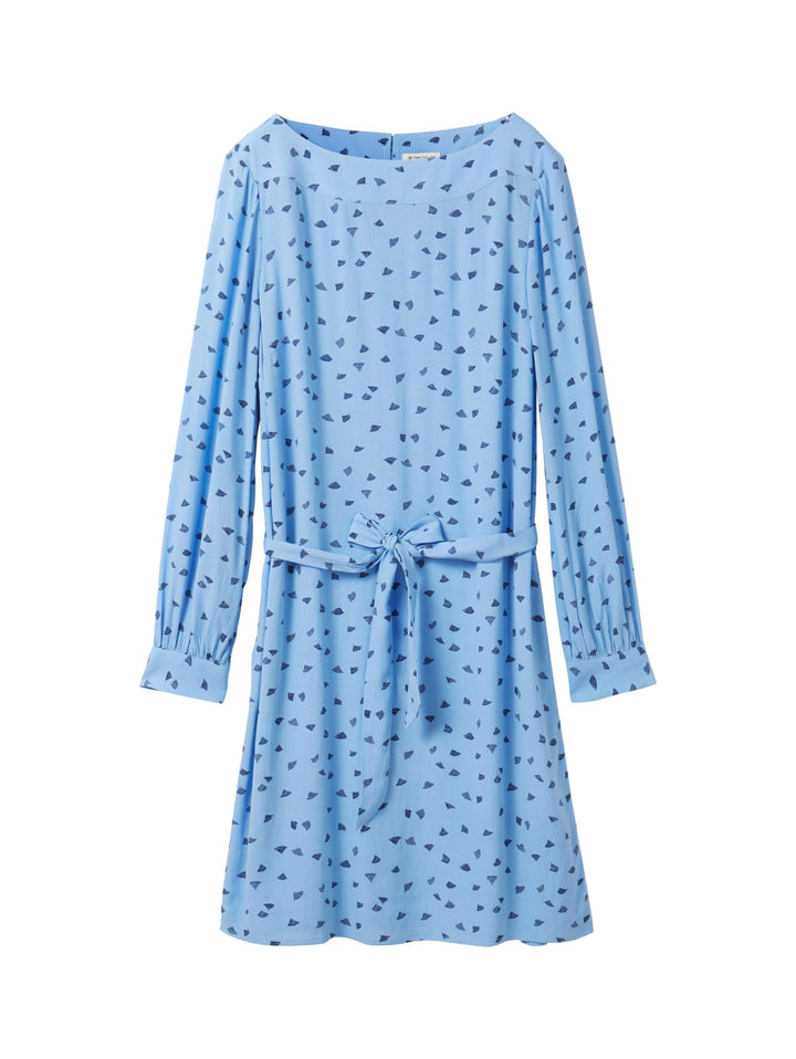 Patterned dress with LENZING(TM) ECOVERO(TM) - Blue