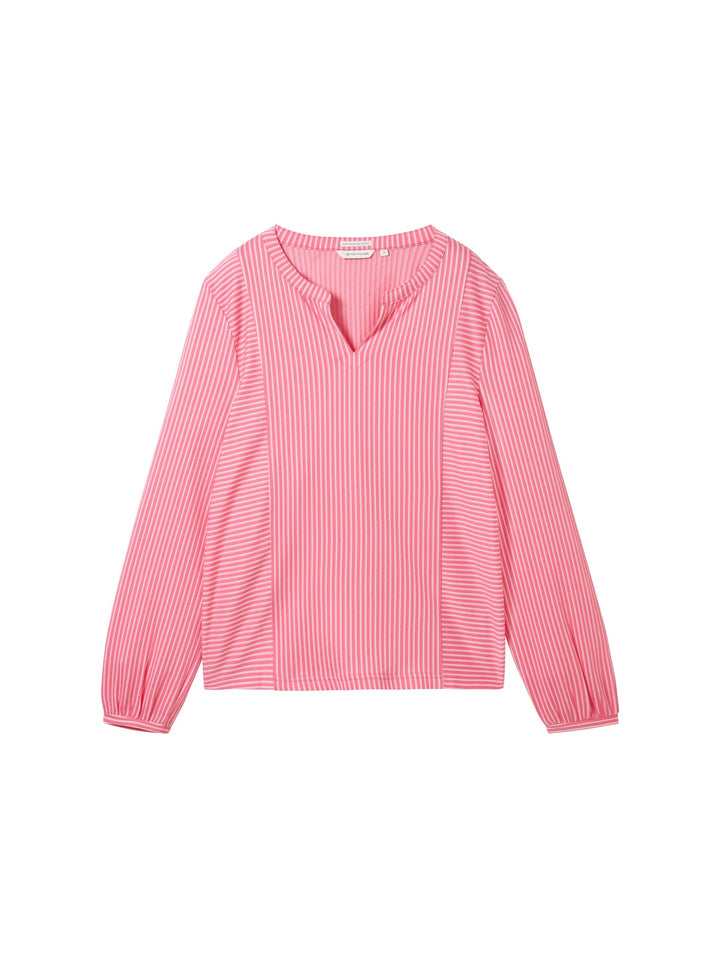 Striped T-shirt blouse - Pink