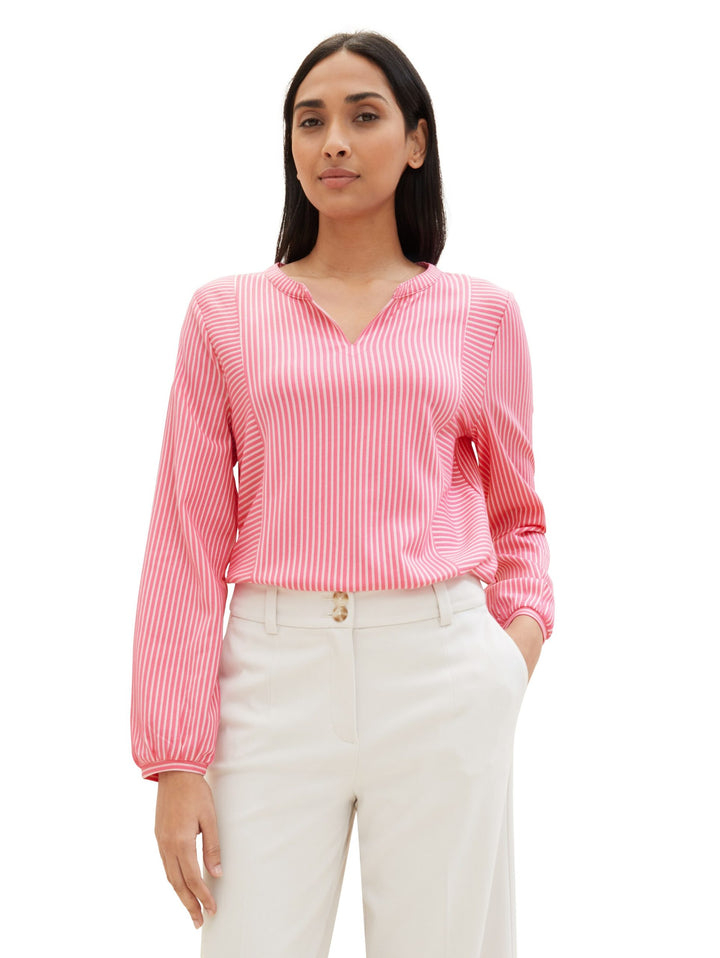 Striped T-shirt blouse - Pink
