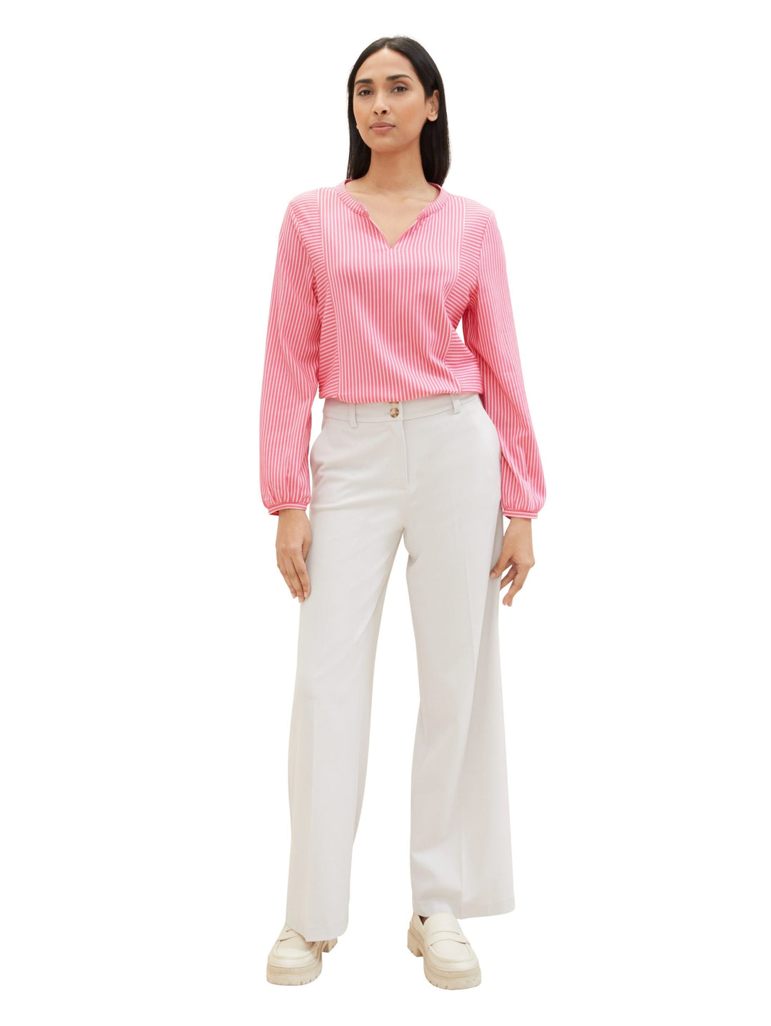 Striped T-shirt blouse - Pink