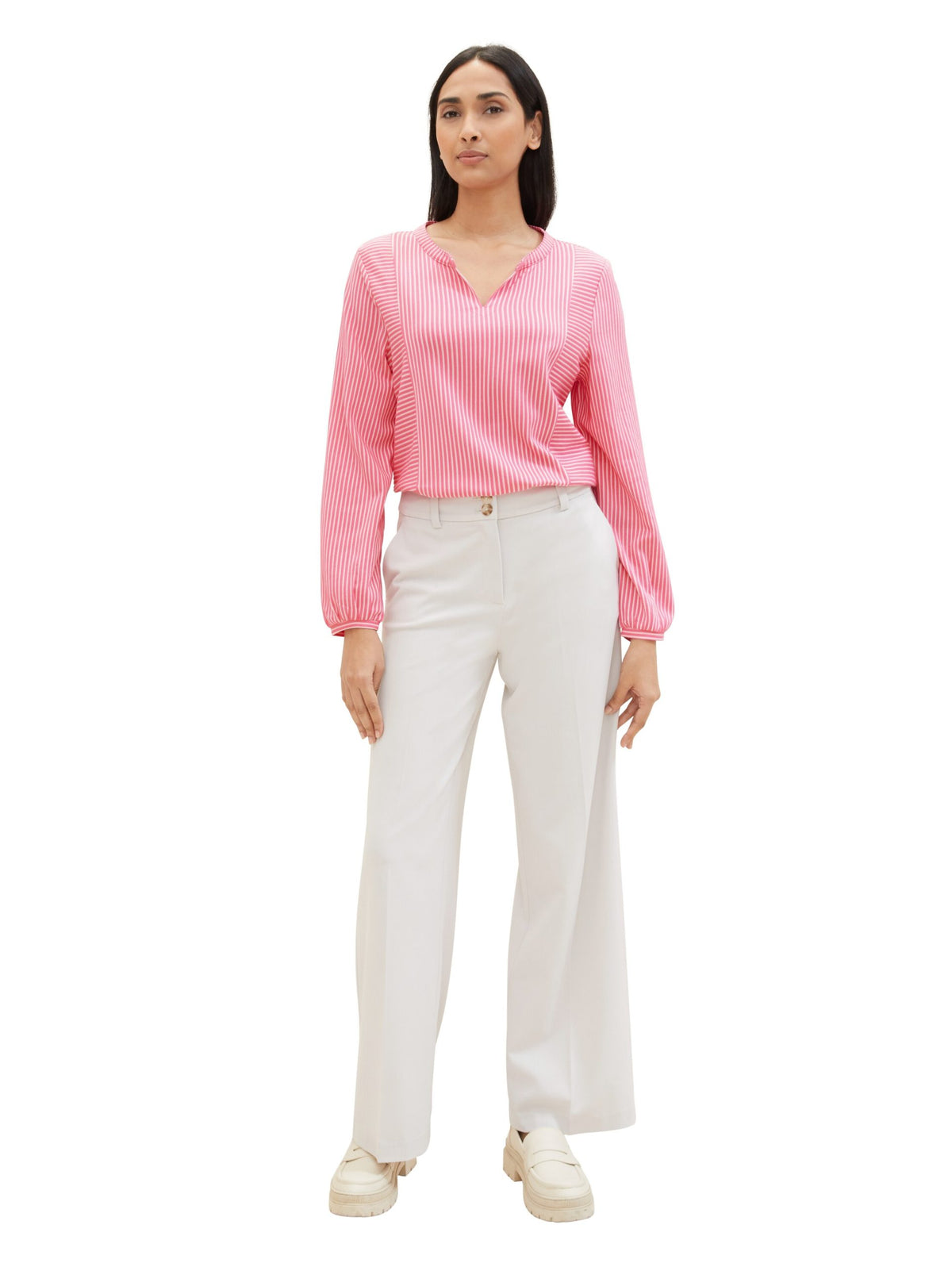 Striped T-shirt blouse - Pink
