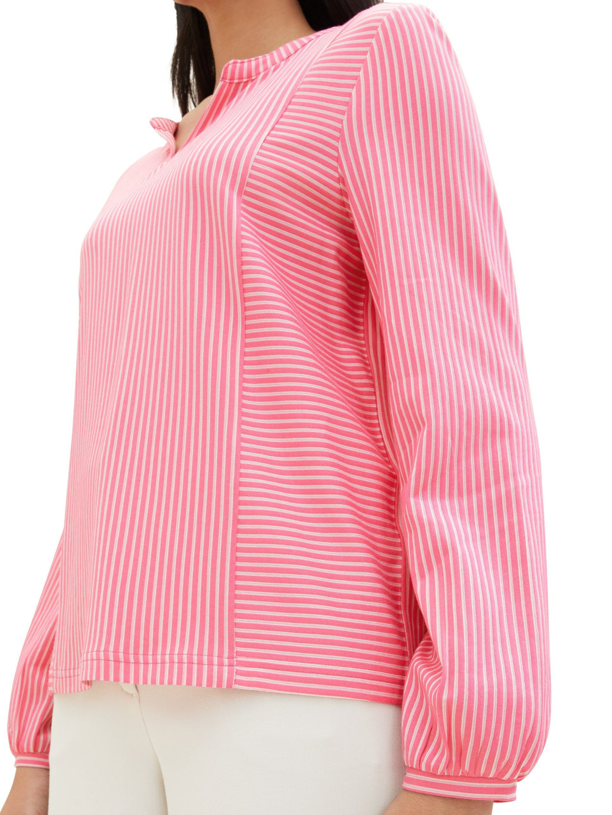 Striped T-shirt blouse - Pink
