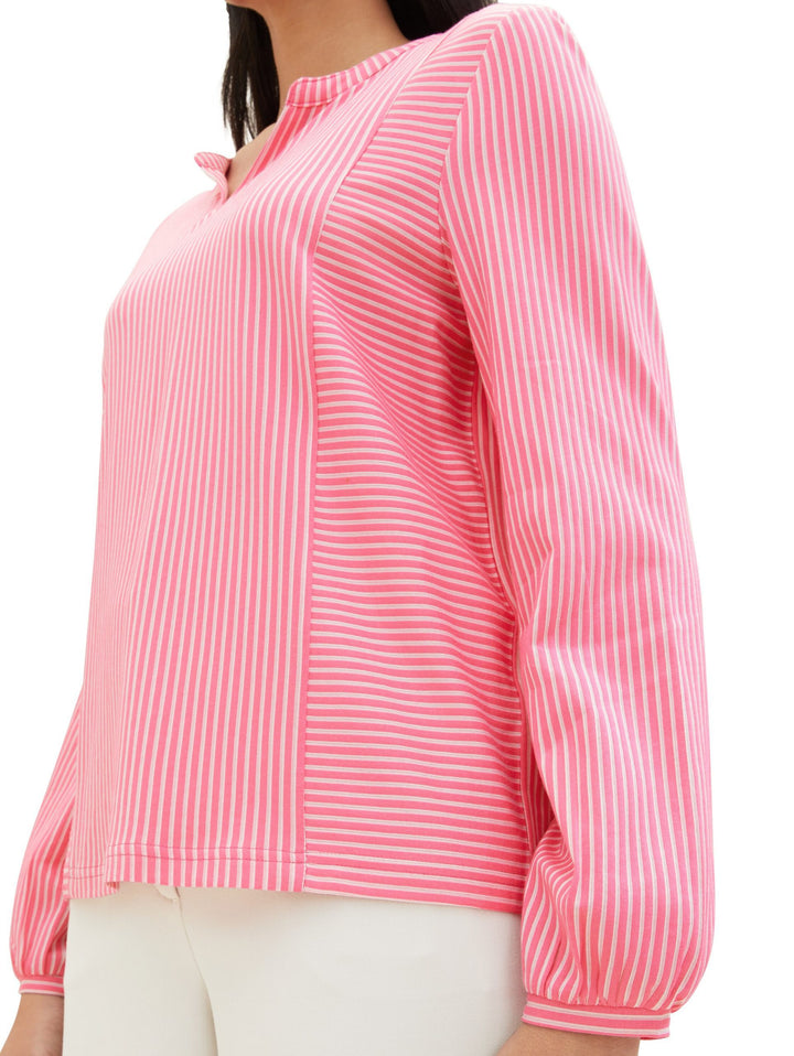 Striped T-shirt blouse - Pink