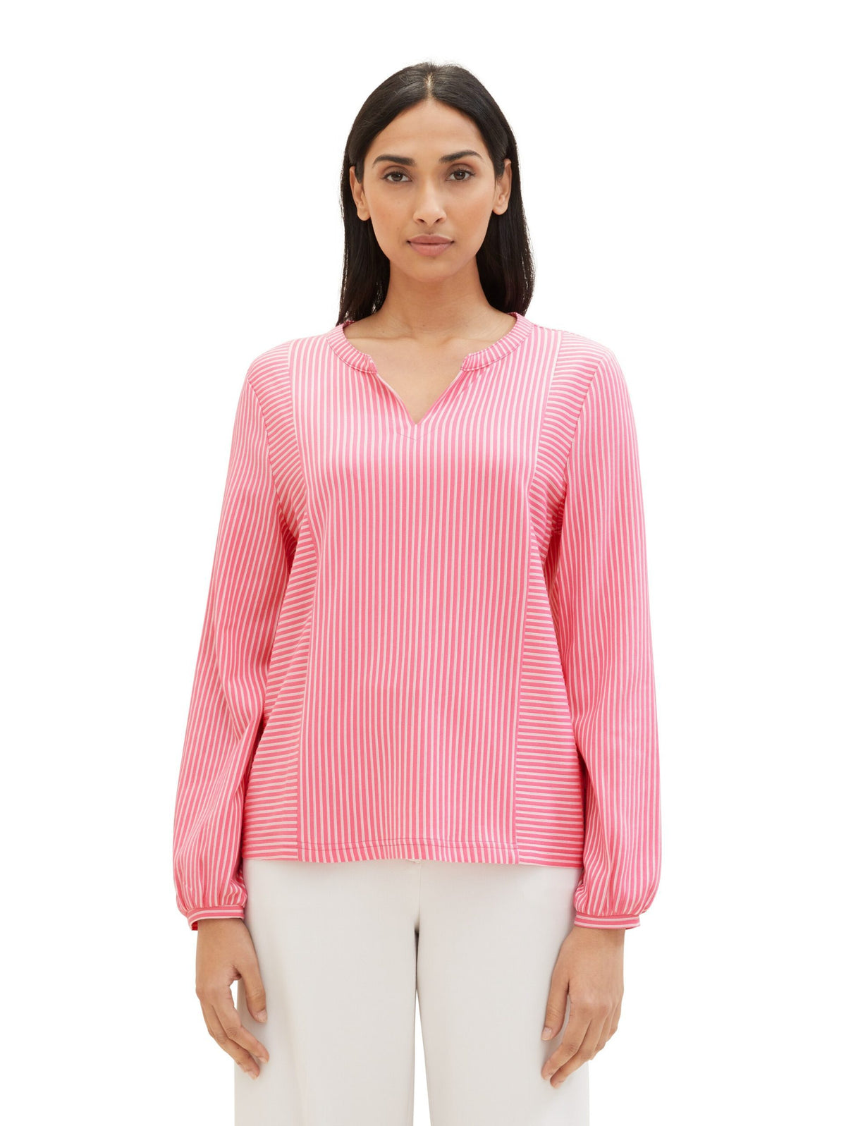 Striped T-shirt blouse - Pink