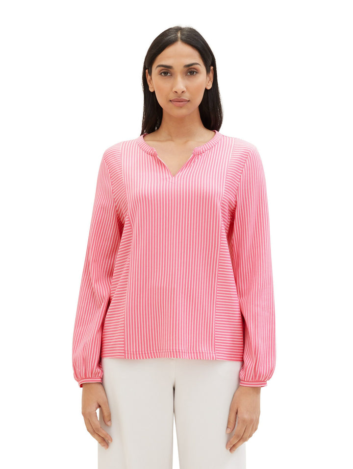 Striped T-shirt blouse - Pink
