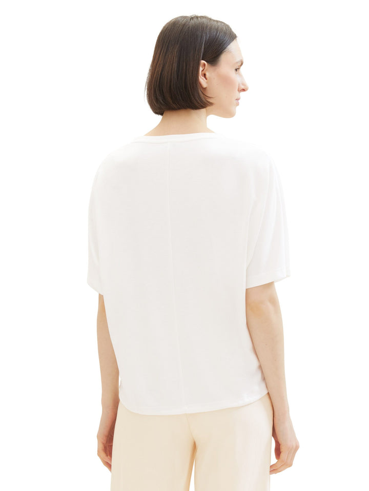 T-shirt with a round neckline - White