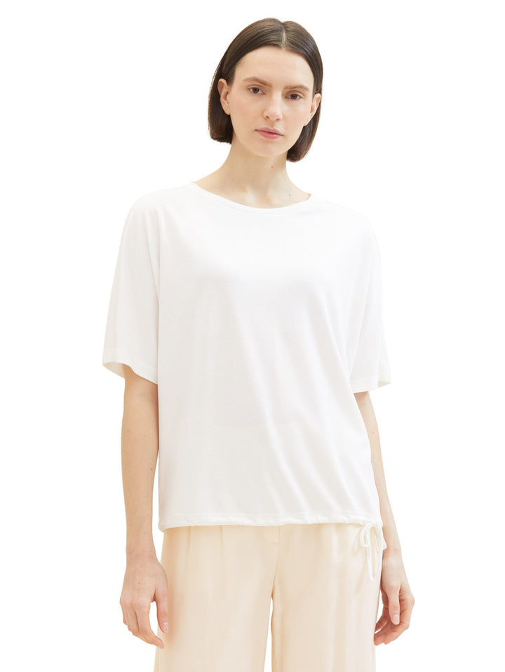 T-shirt with a round neckline - White