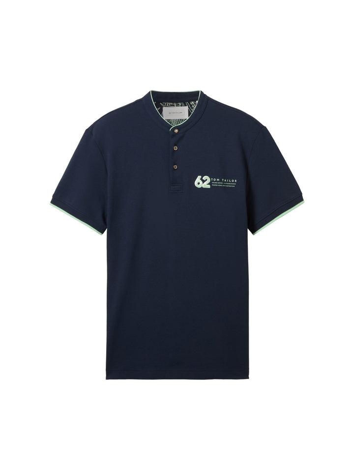 Polo shirt with a print - Blue