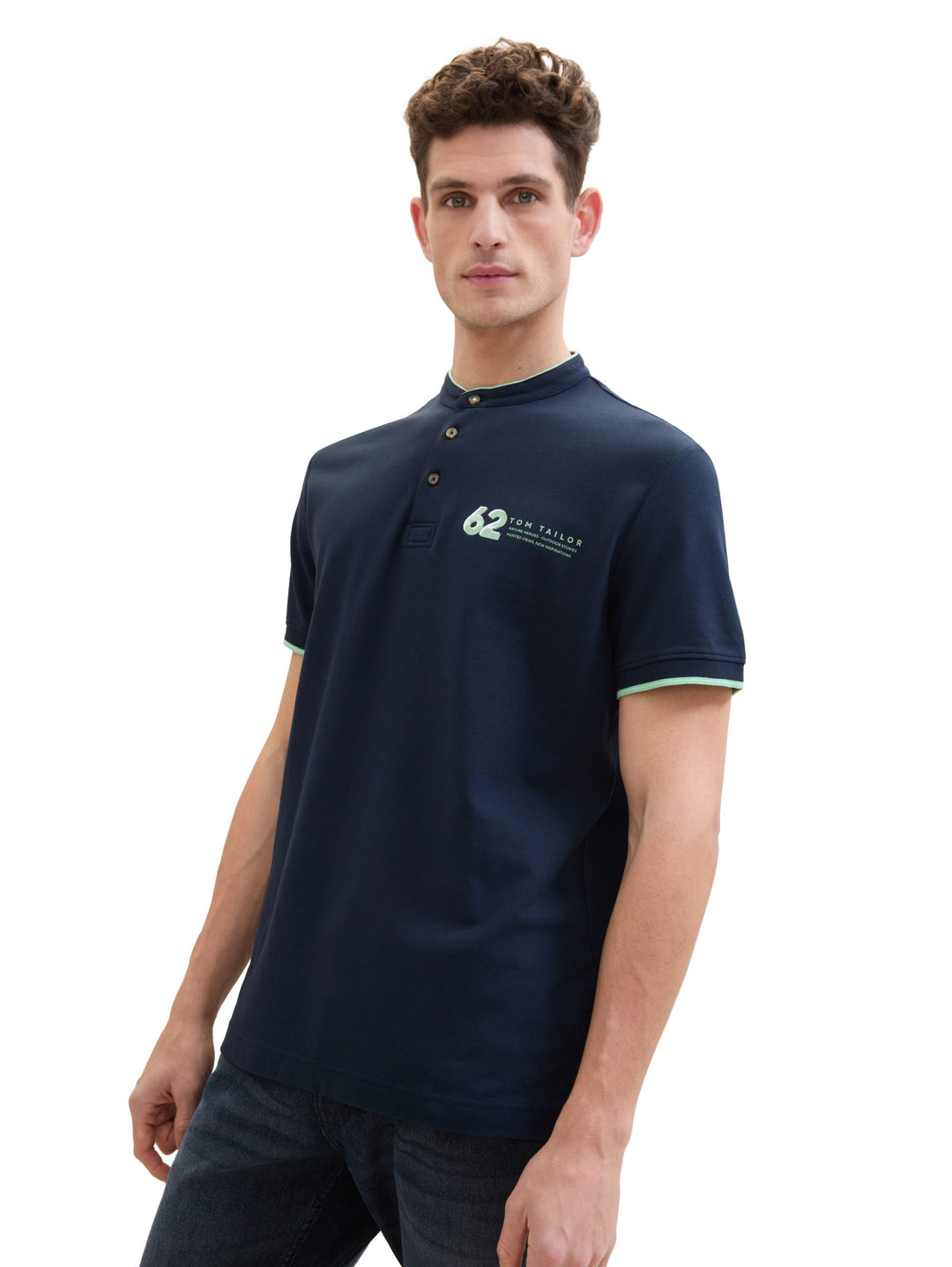 Polo shirt with a print - Blue