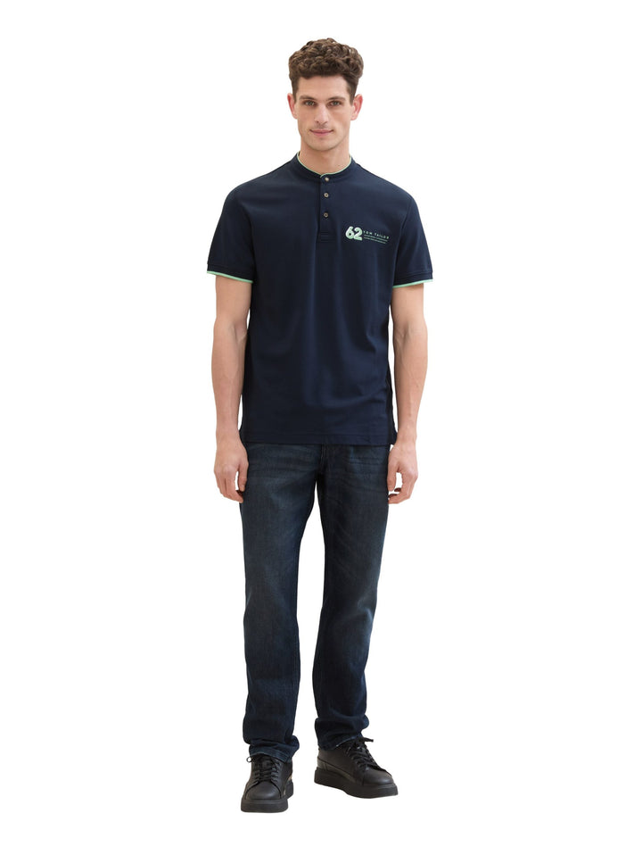 Polo shirt with a print - Blue