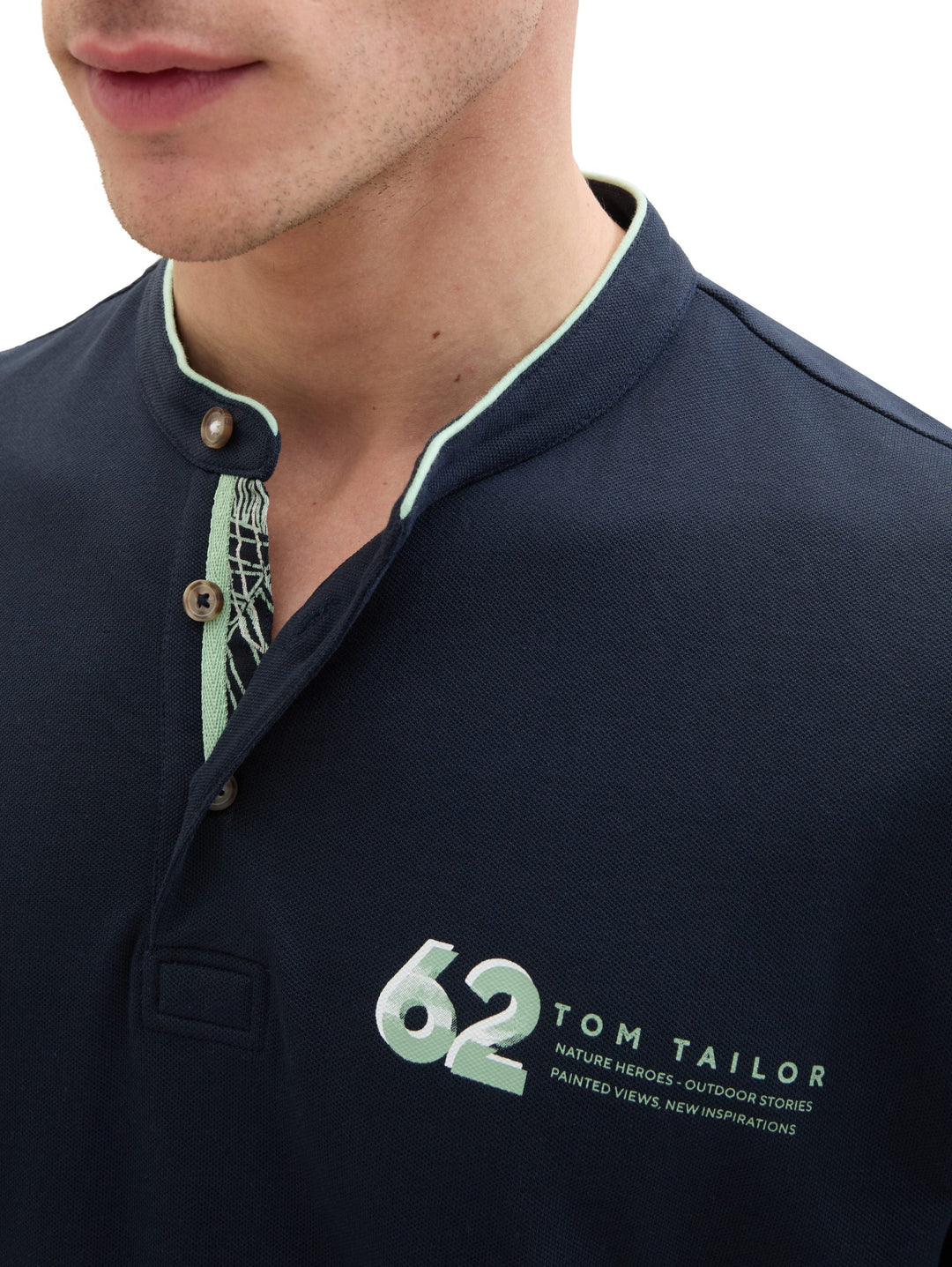 Polo shirt with a print - Blue