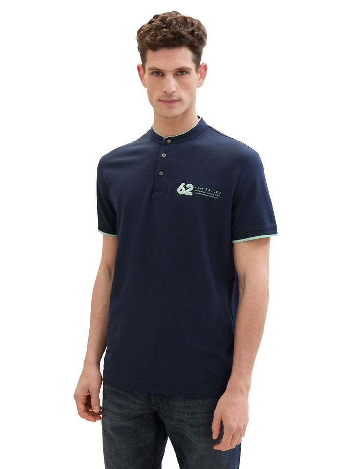 Polo shirt with a print - Blue