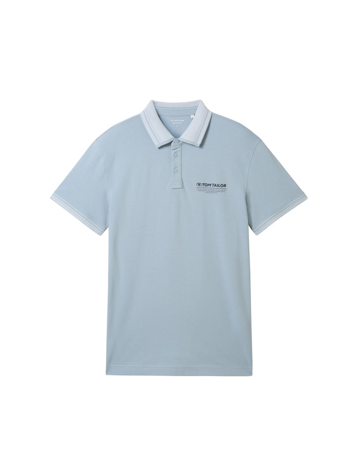 Polo shirt with a logo print - Blue