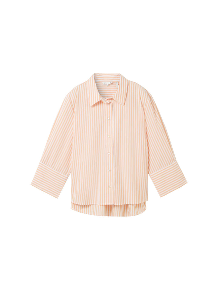 Striped blouse with TENCEL(TM) Lyocell - Orange