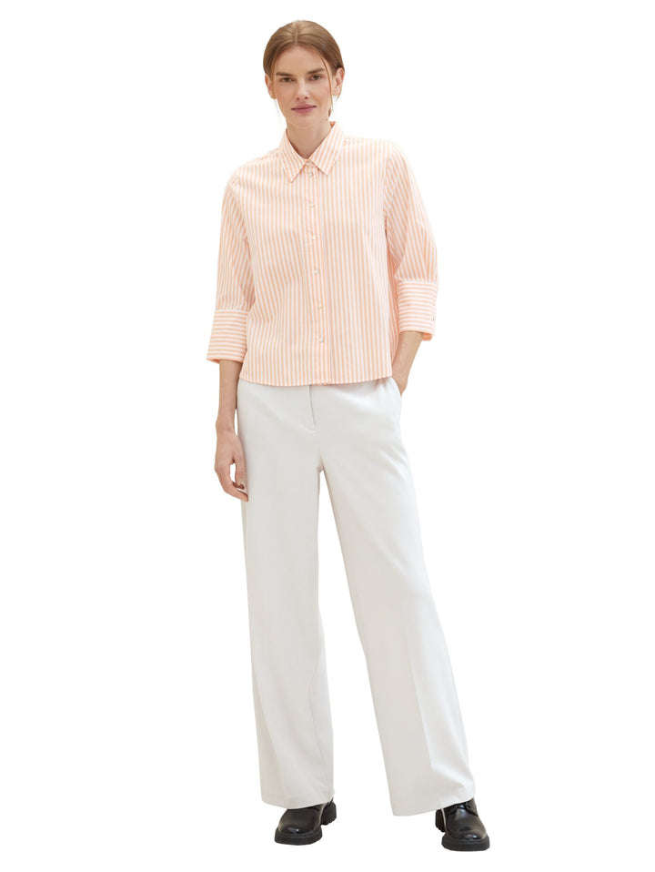Striped blouse with TENCEL(TM) Lyocell - Orange