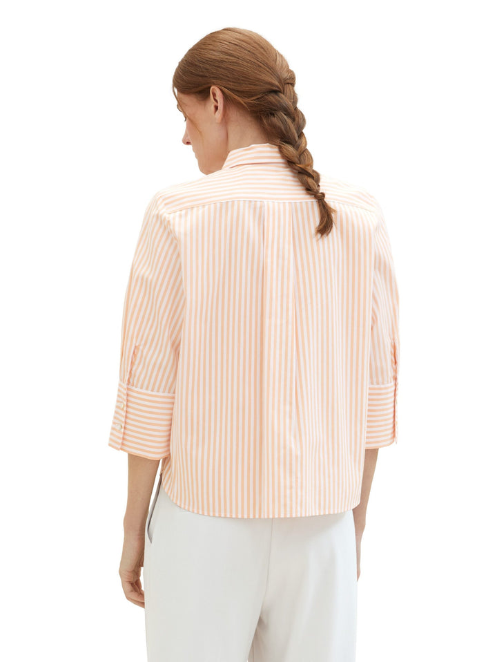 Striped blouse with TENCEL(TM) Lyocell - Orange