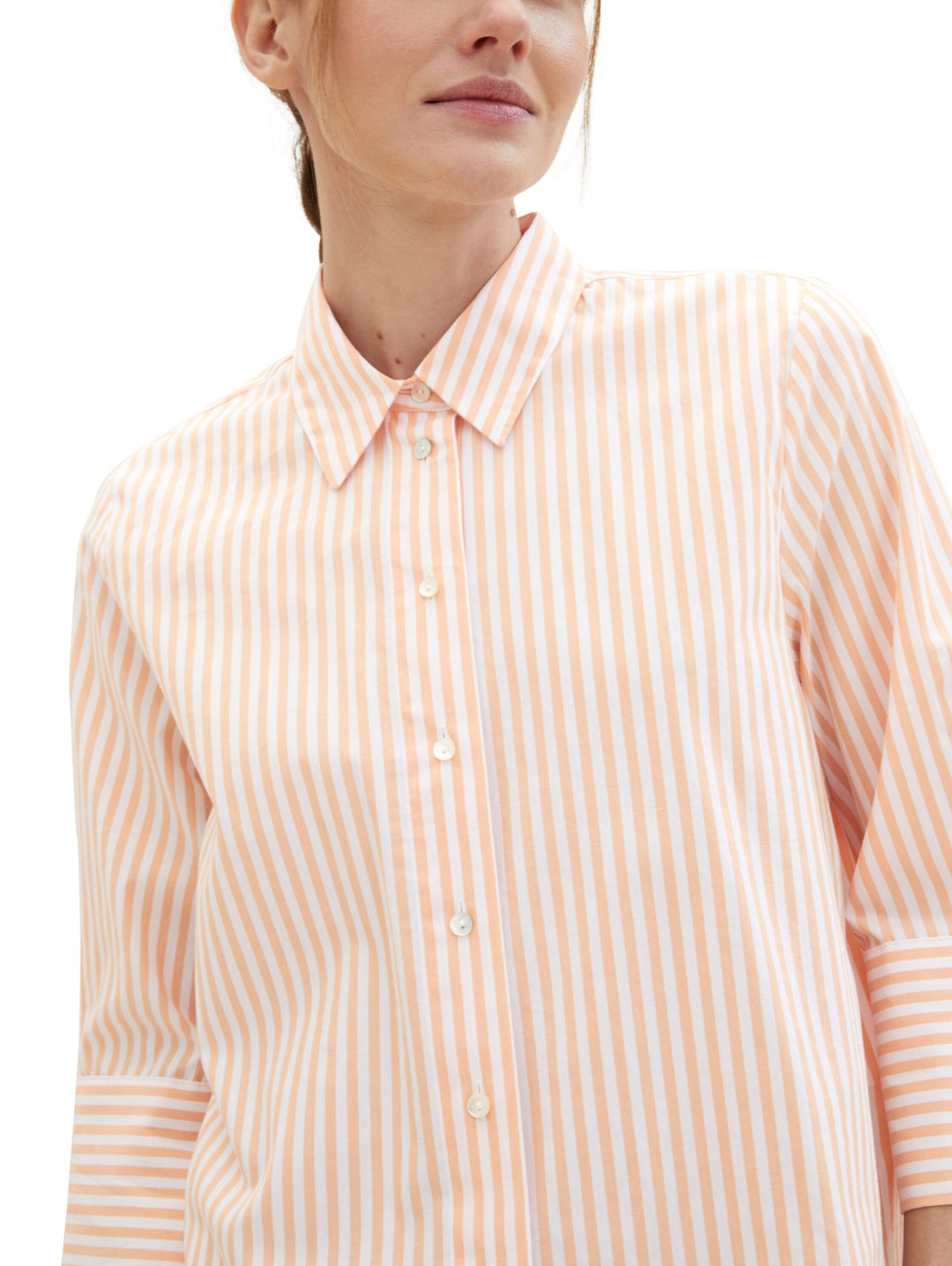 Striped blouse with TENCEL(TM) Lyocell - Orange