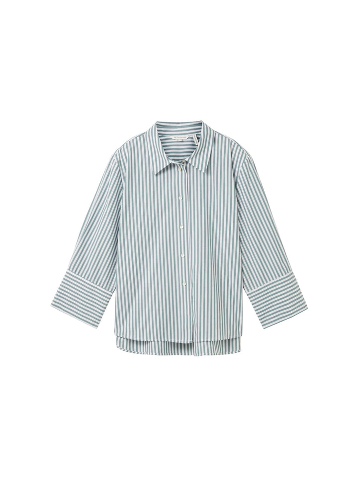 Striped blouse with TENCEL(TM) Lyocell - Orange